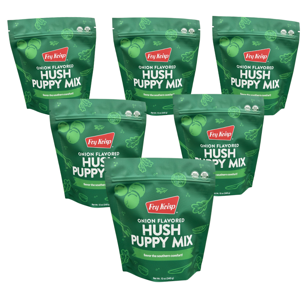 Onion Flavored Hush Puppy Mix 6-12oz Pouches